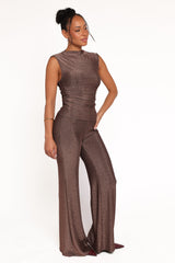 Sydney Wide Leg Pant - Bronze