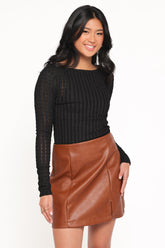Bellatrix Textured Knit Top - Black