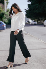 Clark Crepe Wide Leg Pant - Black