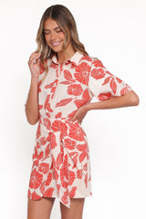 Leyton Mini Dress - Red Floral