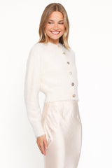 Jintie Vintage Button Cardigan - Cream