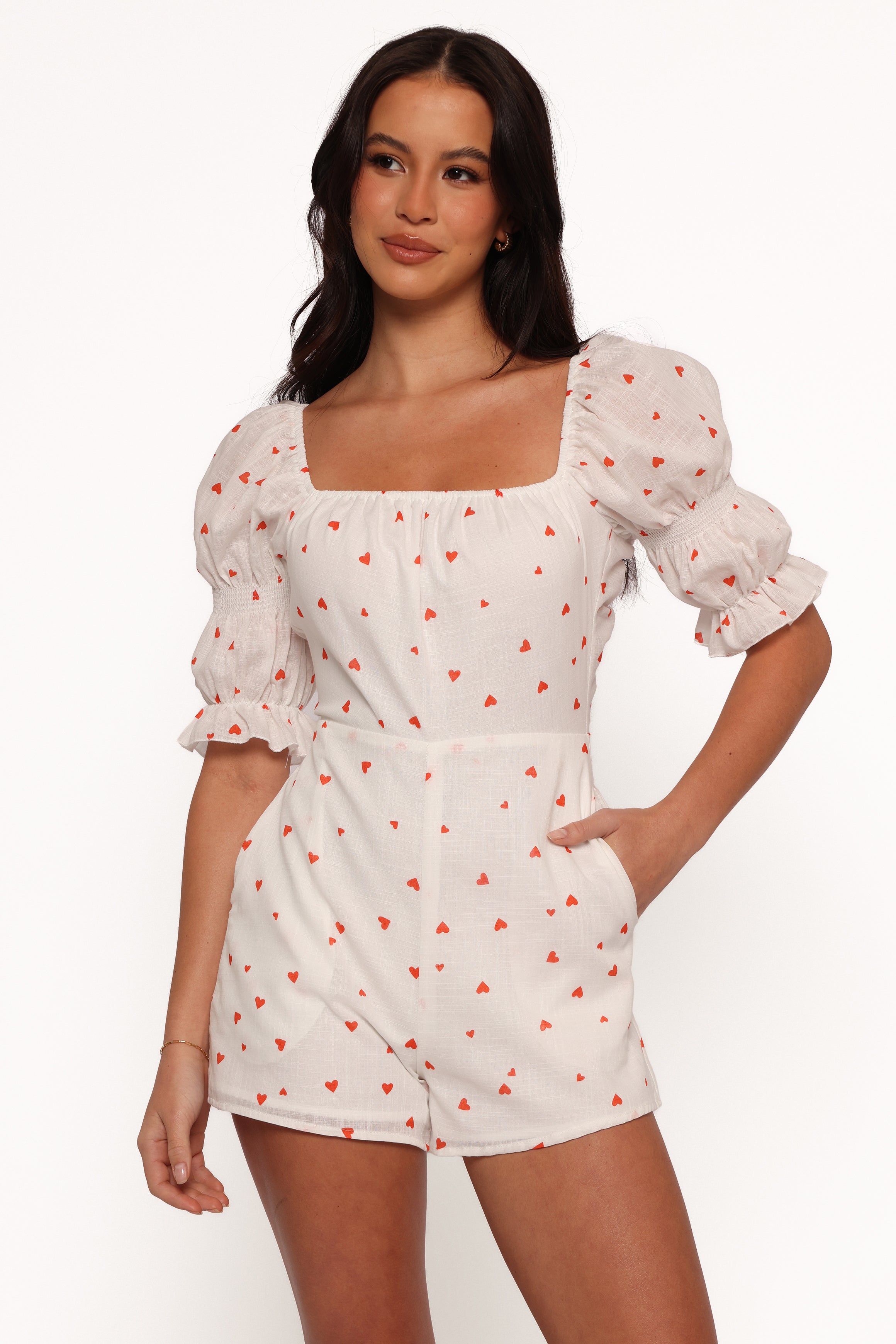 Emerson Romper - Ditsy Heart