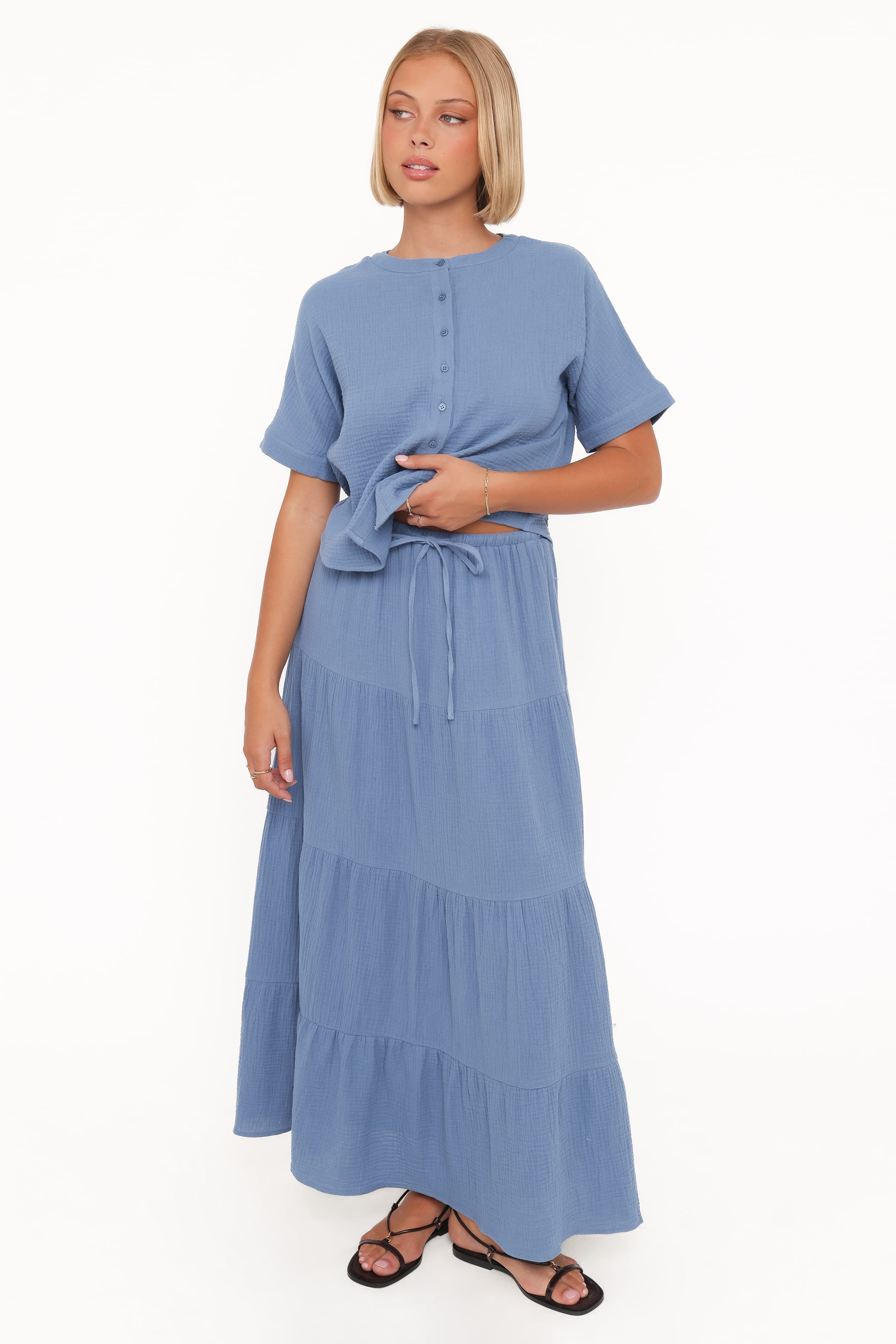 Sophia Skirt Set - Denim Blue