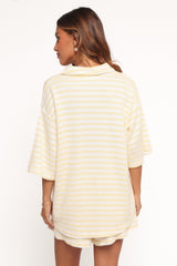 Sunny Knitted Short Set - Yellow Stripe