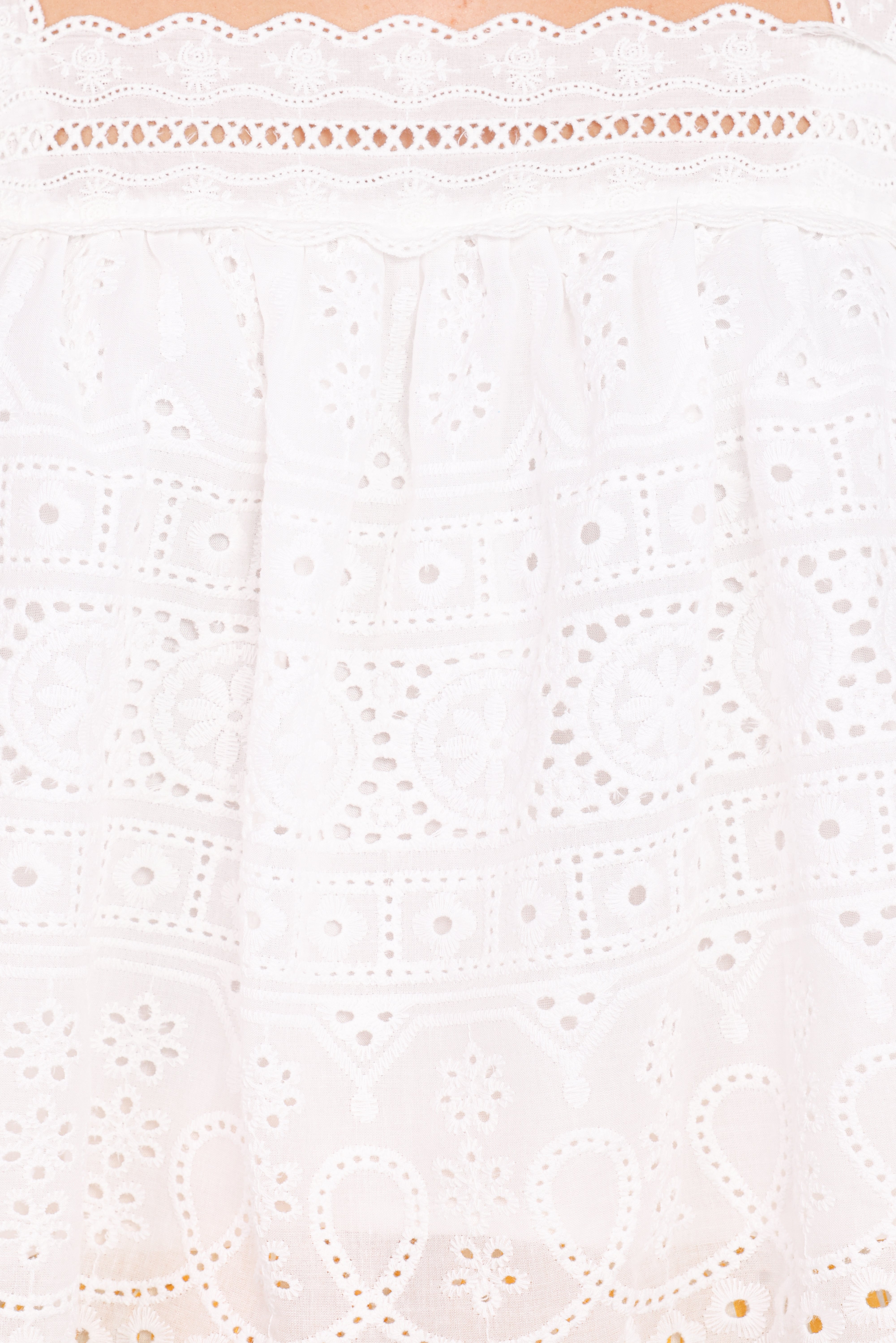 Aideen Eyelet Top - White