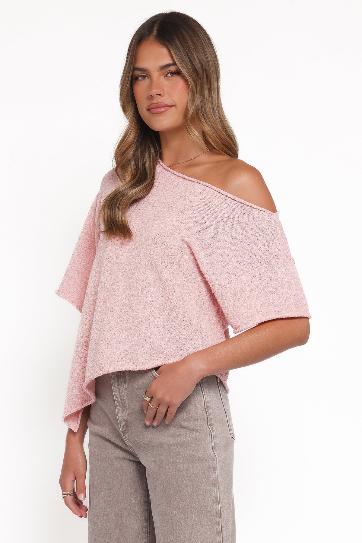 Ardena Boucle Knit Top - Pink