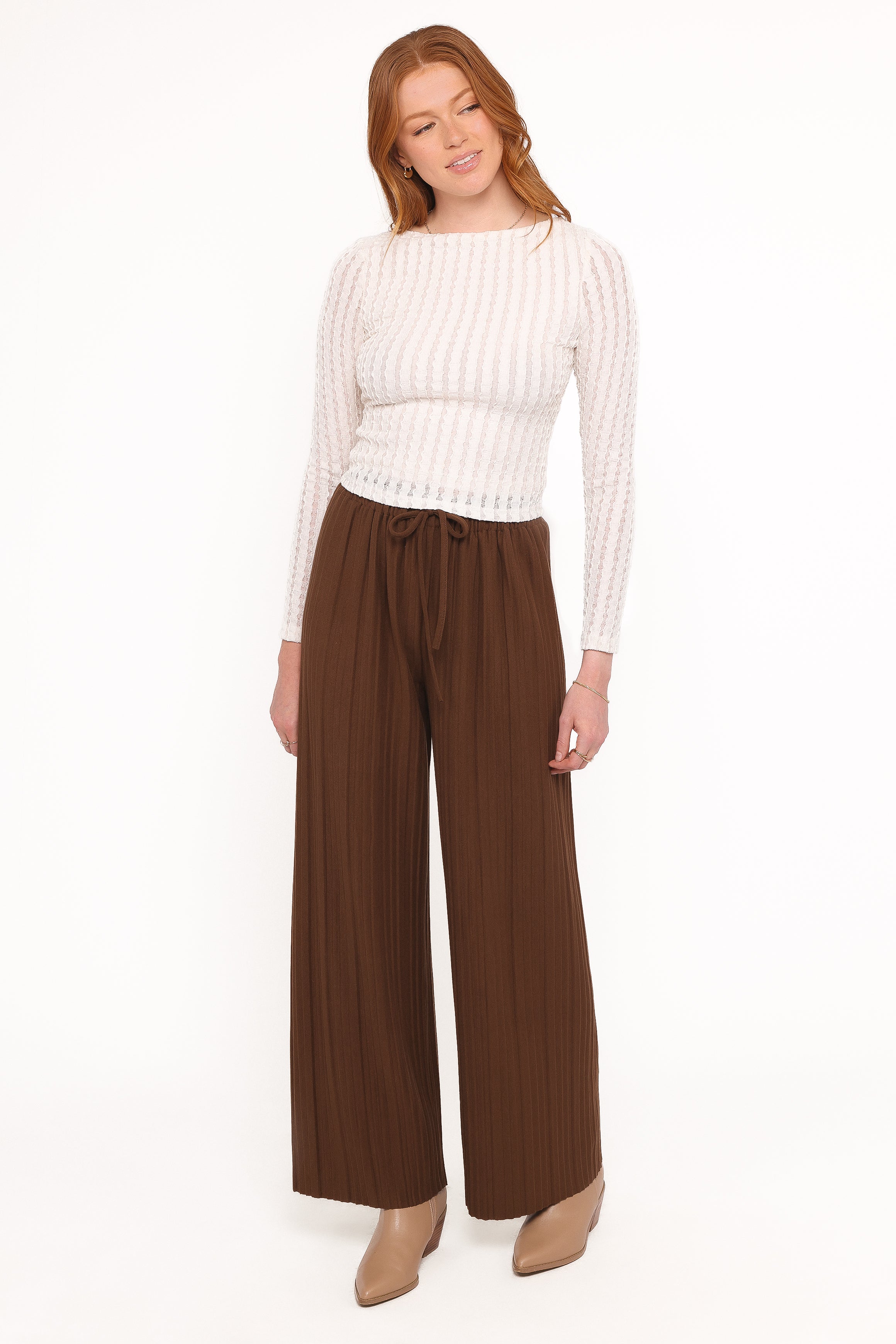 Bellatrix Textured Knit Top - Cream