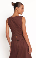 Chiaro Shell Top - Brown