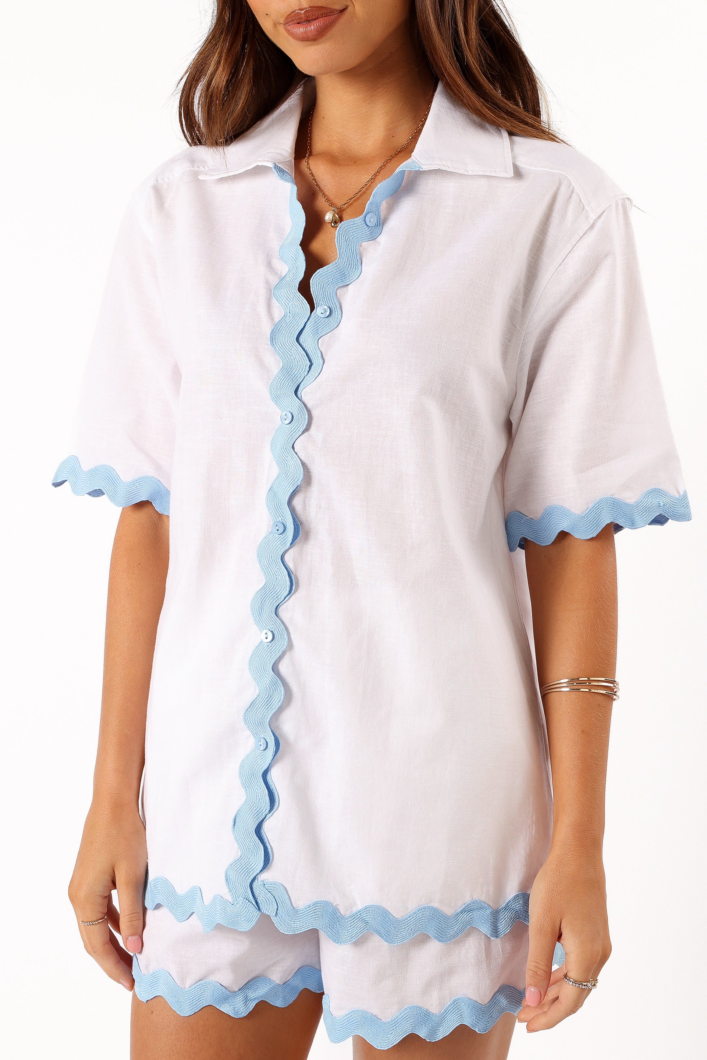 Harry Shirt - White Blue