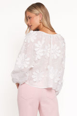 Leire Embroidered Blouse - White