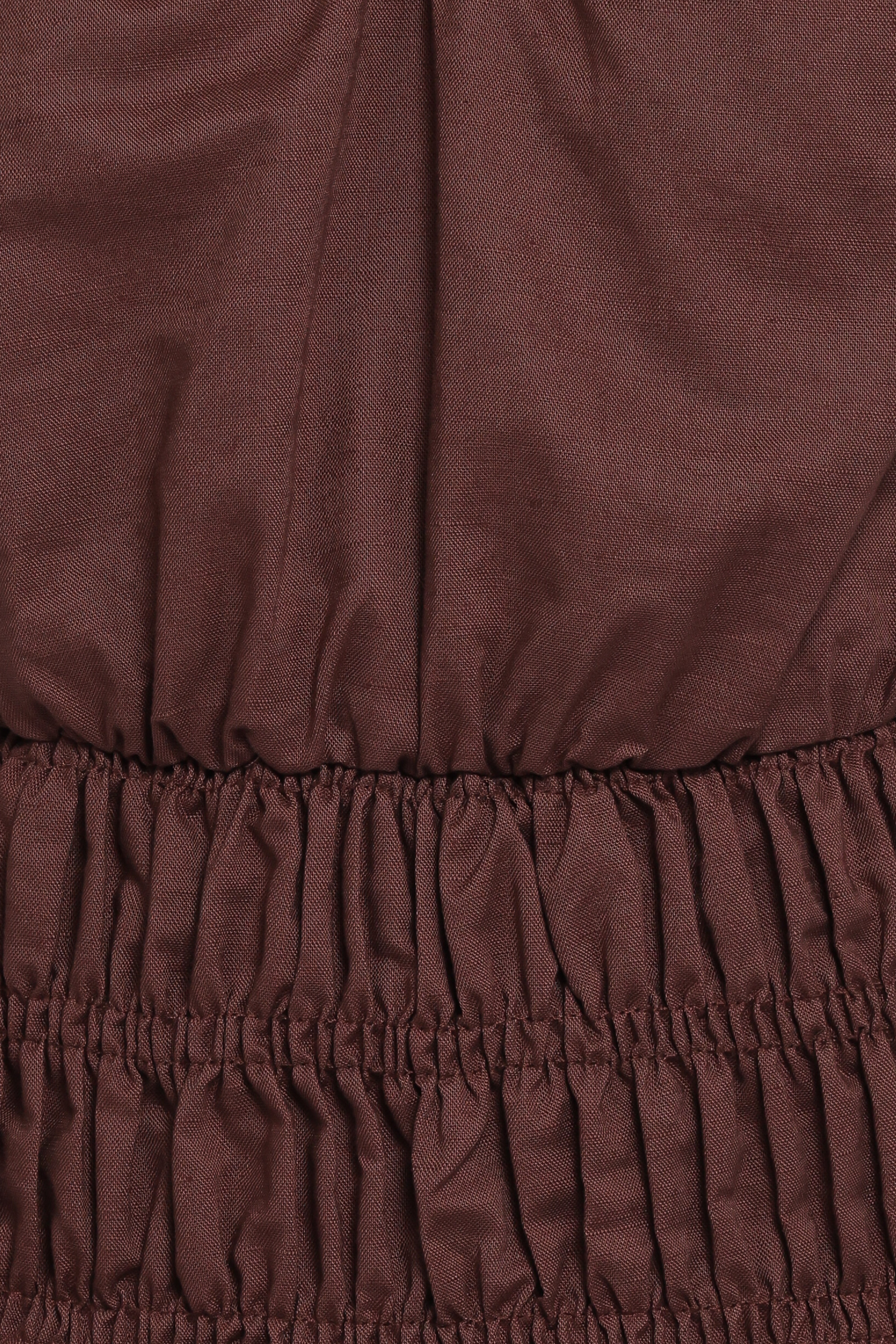 Lucilla Shirred Waist Top - Chocolate
