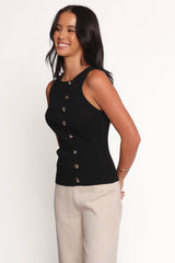 Lysa Knit Vest Top - Black